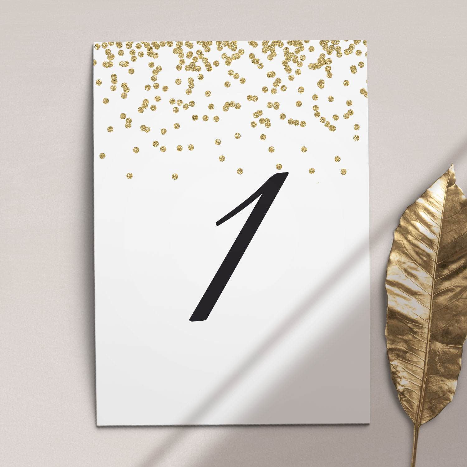 Numer na stół ślubny z kolekcji Confetti firmy Cartolina - zaproszenia ślubne