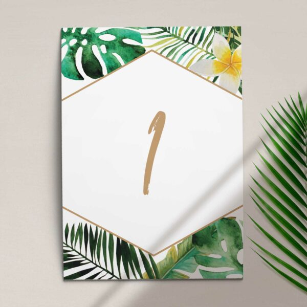 Numer na stół ślubny z kolekcji W tropikach firmy Cartolina - zaproszenia ślubne