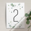 Numer na stół ślubny z kolekcji Listki na wietrze firmy Cartolina - zaproszenia ślubne