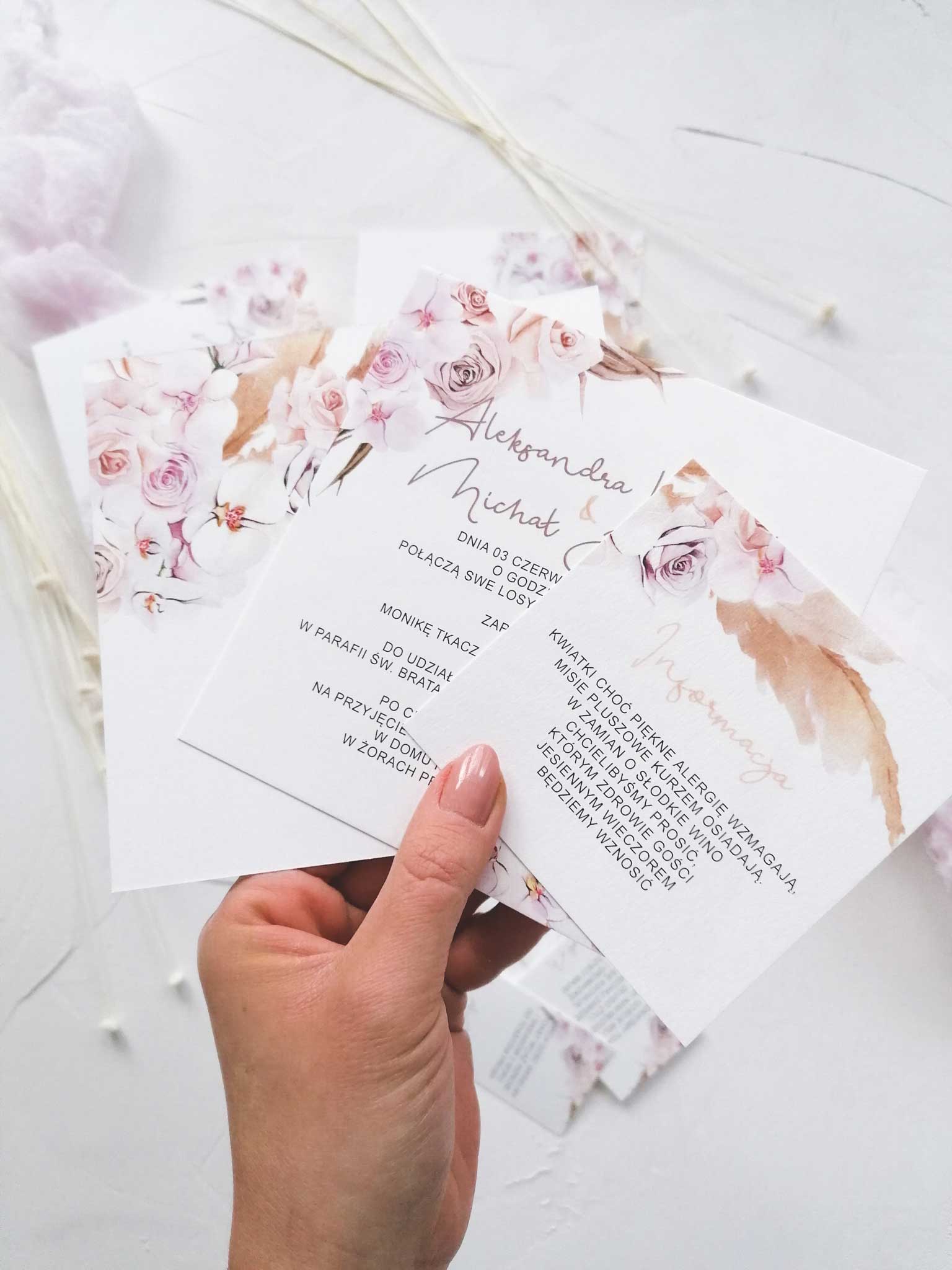 zaproszenia ślubne storczyki