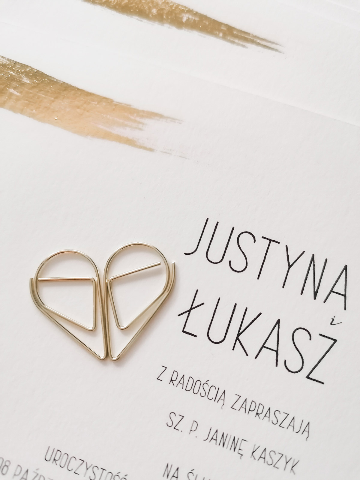 minimalistyczne zlote zaproszenia slubne 3