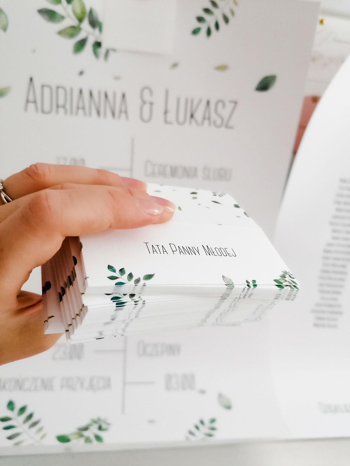 botaniczna papeteria slubna Listki 5