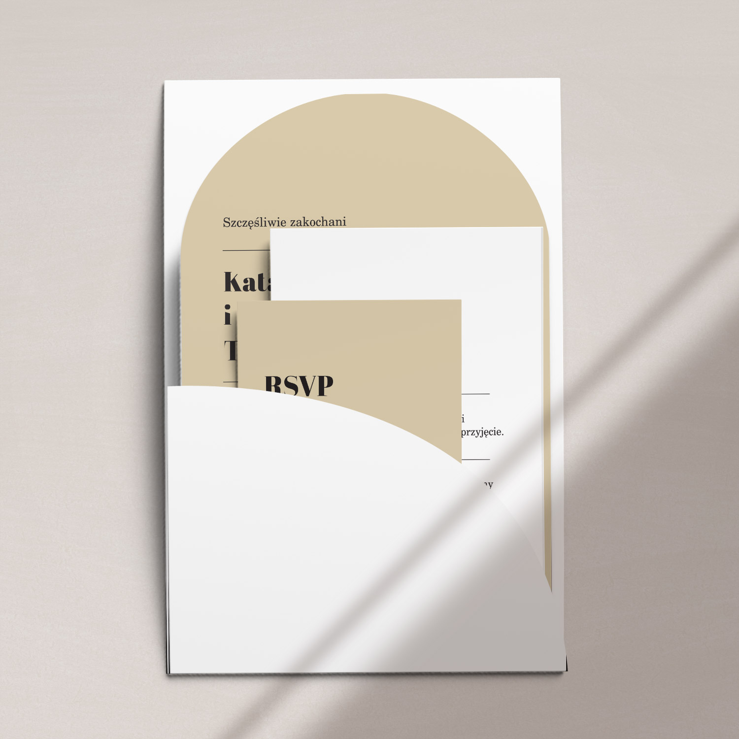 507 zaproszenie minimalizm folder zaokraglony