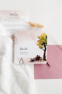 zaproszenia slubne projekt indywidualny akwarele drzewo 2