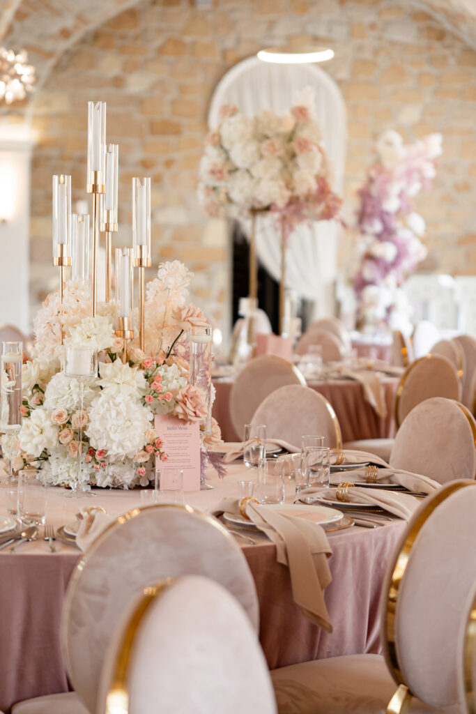 cartolina papeteria slubna okragle menu roz 1