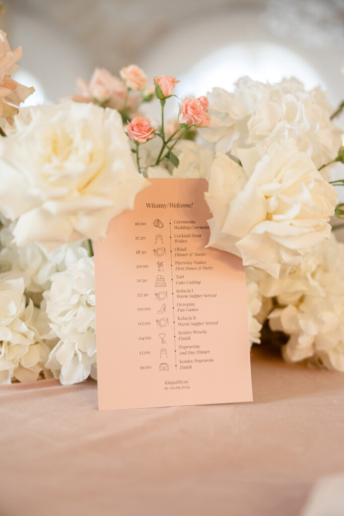 cartolina papeteria slubna okragle menu roz 5