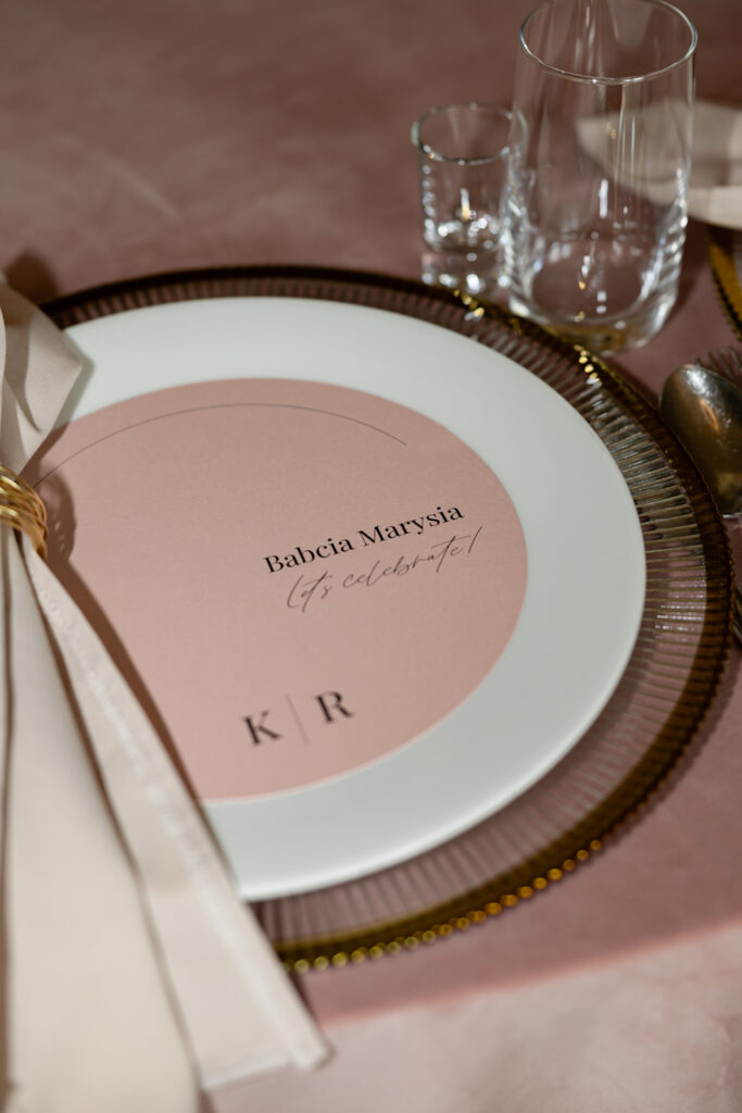 cartolina papeteria slubna okragle menu roz 7