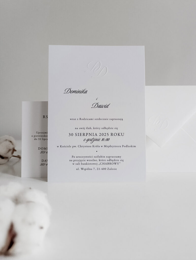 tloczone zaproszenia slubne tloczony monogram cartolina 5