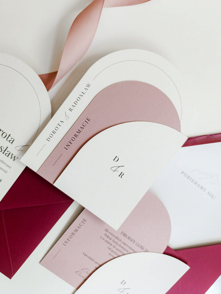 Cartolina zaproszenia ślubne bordowe00010