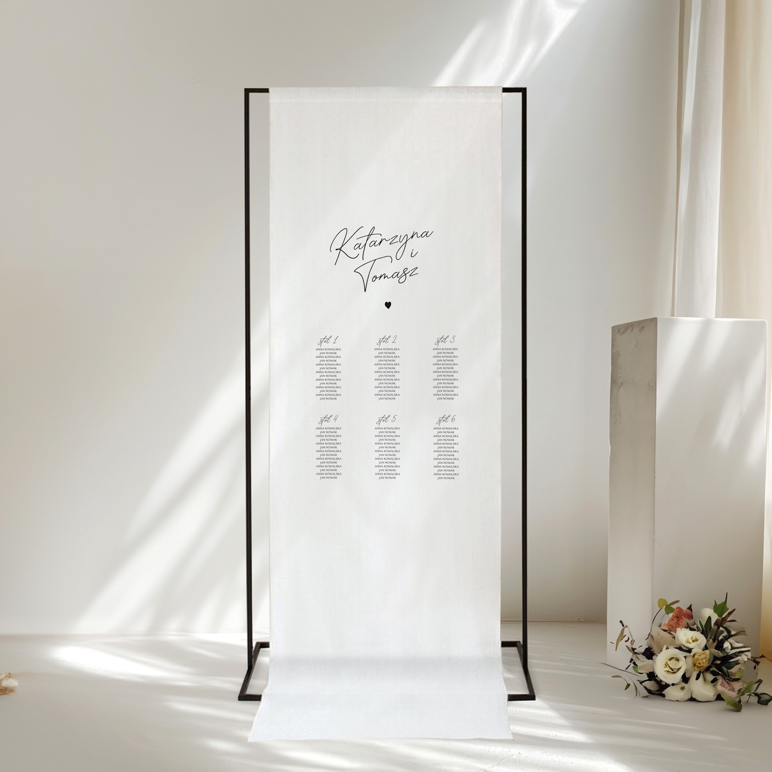 plan stoł&oacute;w na tkaninie baner old style 545