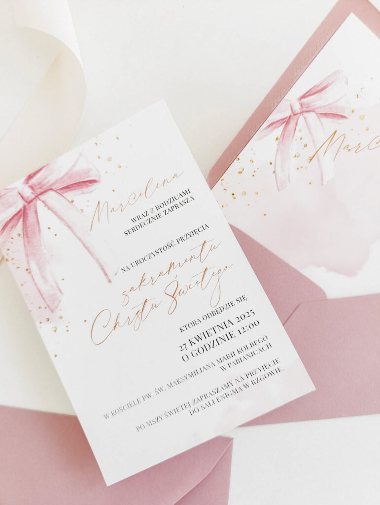 zaproszenia na chrzest Cartolina zaproszenia ślubne00414 (2)