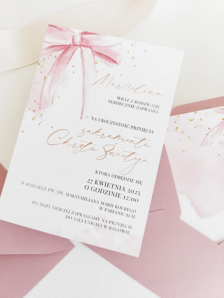 zaproszenia na chrzest Cartolina zaproszenia ślubne00414 (3)